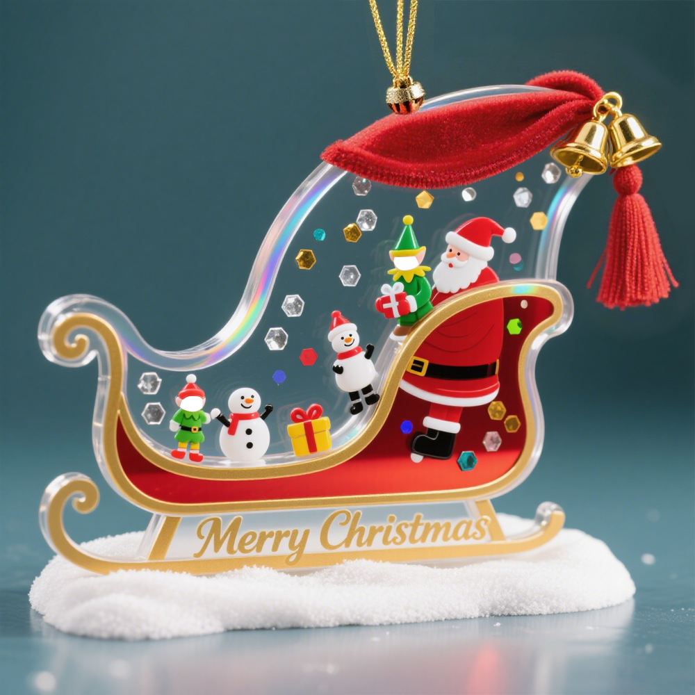 Christmas Tree Ornament with Your Own Photo – Personalized Holiday Gift & Home Décor