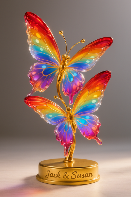 Handcrafted Crystal Butterfly Ornament – Glass Figurine with Vibrant Colors, Ideal Wedding, Birthday, or Valentine’s Gift