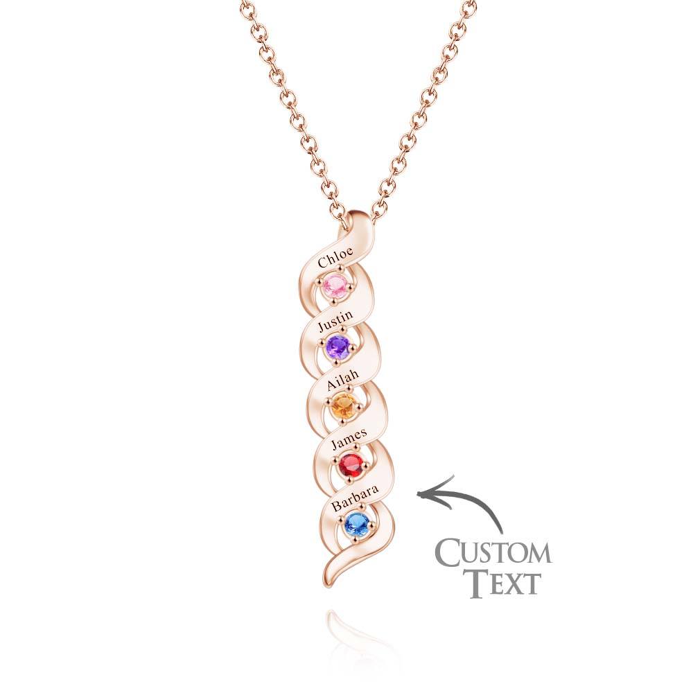 Custom Engraved Name Vintage Necklace Birthstone Pendant Necklace For Her
