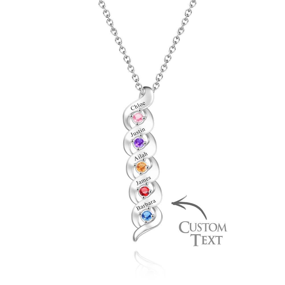 Custom Engraved Name Vintage Necklace Birthstone Pendant Necklace For Her