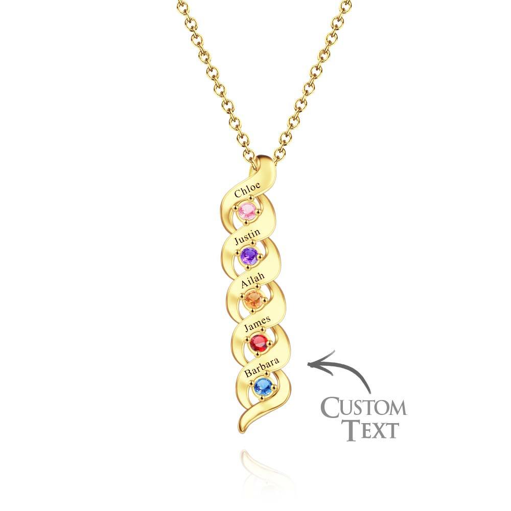 Custom Engraved Name Vintage Necklace Birthstone Pendant Necklace For Her