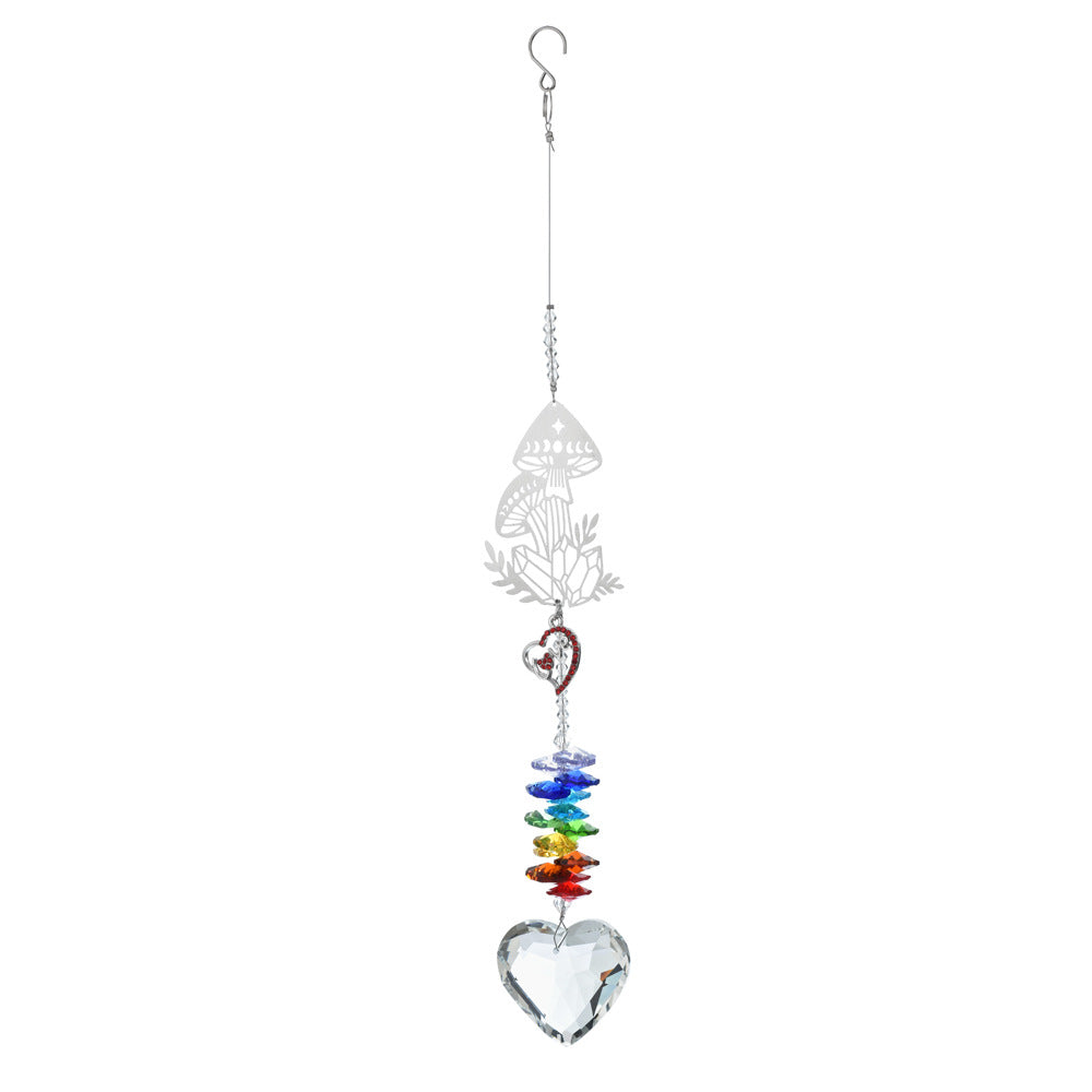 Rainbow Crystal Heart Suncatcher โ Nature Series Hanging Decor