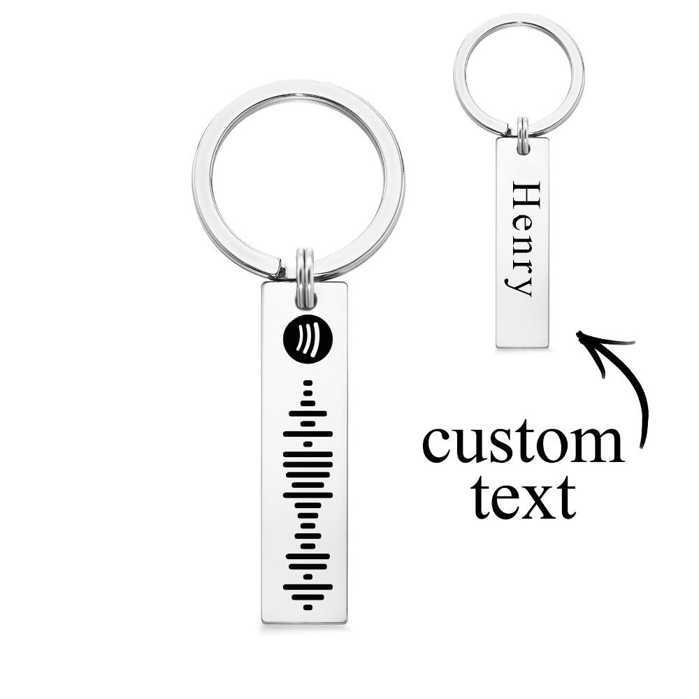 Customized Scannable Spotify Code Plaque Keychain Music and Photo, Song Keychain,Engraved Keychain Anniversary Gifts For Lovers