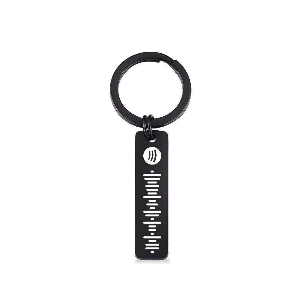 Customized Scannable Spotify Code Plaque Keychain Music and Photo, Song Keychain,Engraved Keychain Anniversary Gifts For Lovers