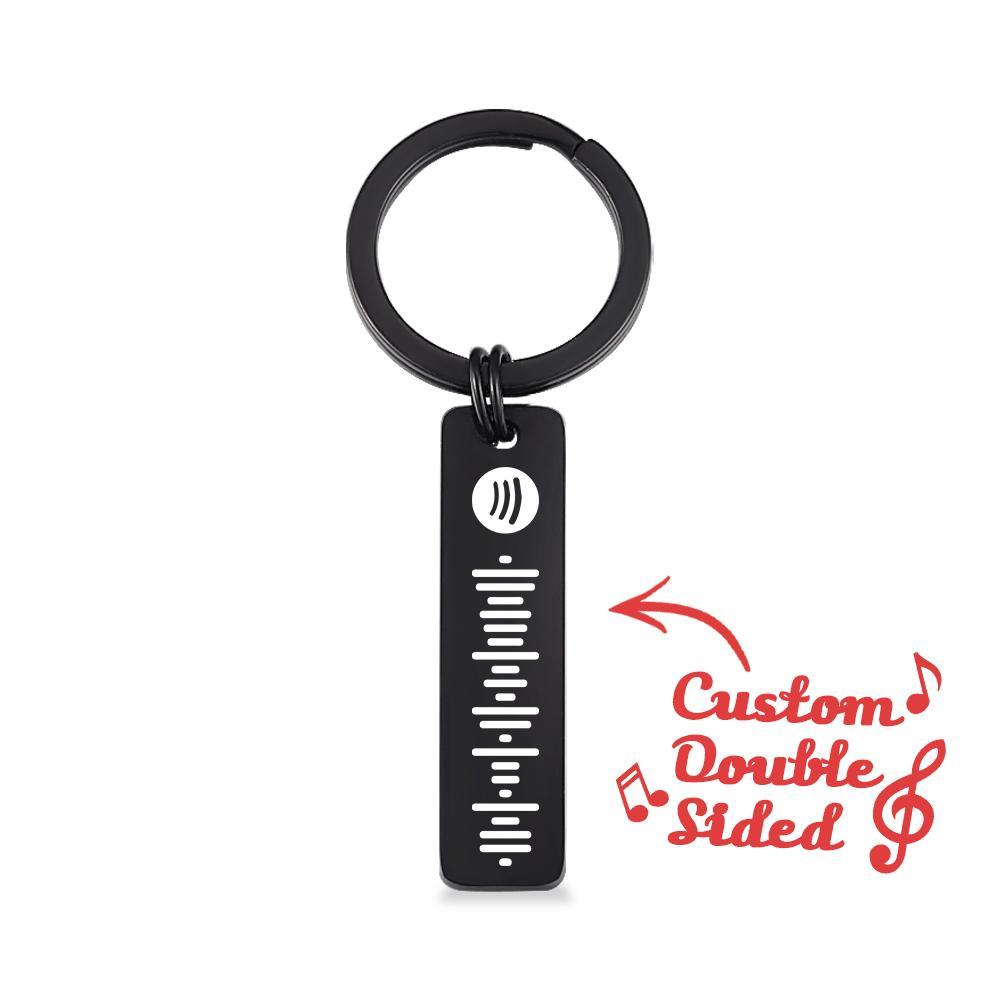Customized Scannable Spotify Code Plaque Keychain Music and Photo, Song Keychain,Engraved Keychain Anniversary Gifts For Lovers