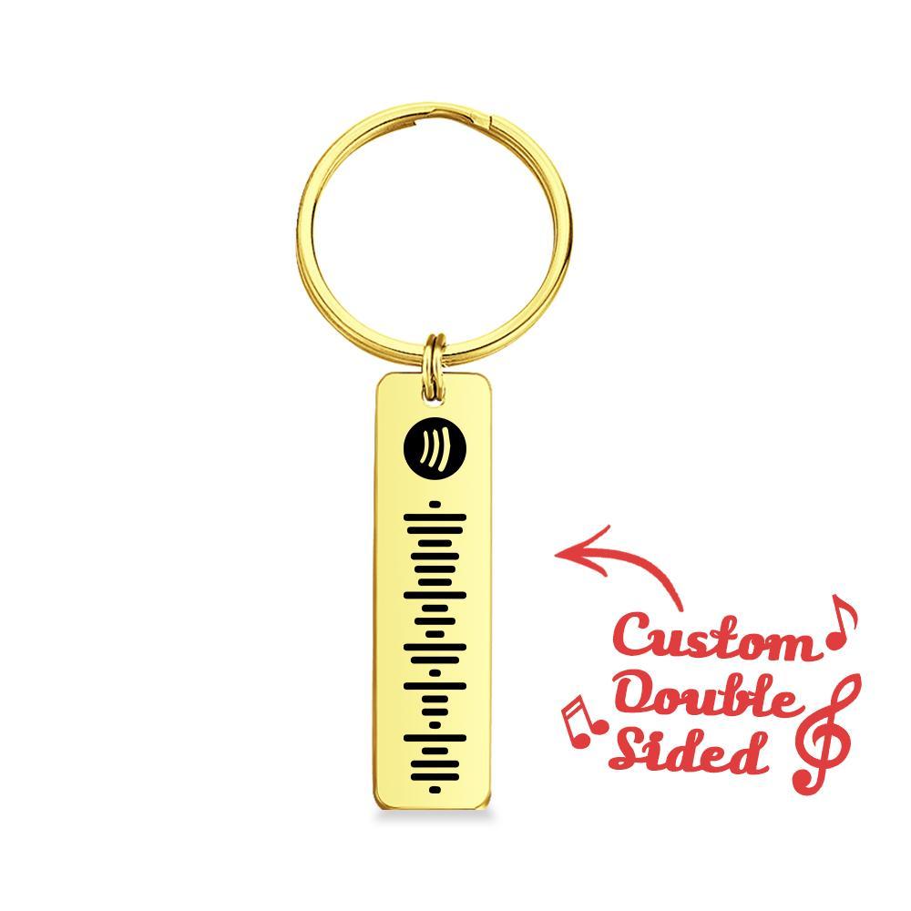 Customized Scannable Spotify Code Plaque Keychain Music and Photo, Song Keychain,Engraved Keychain Anniversary Gifts For Lovers