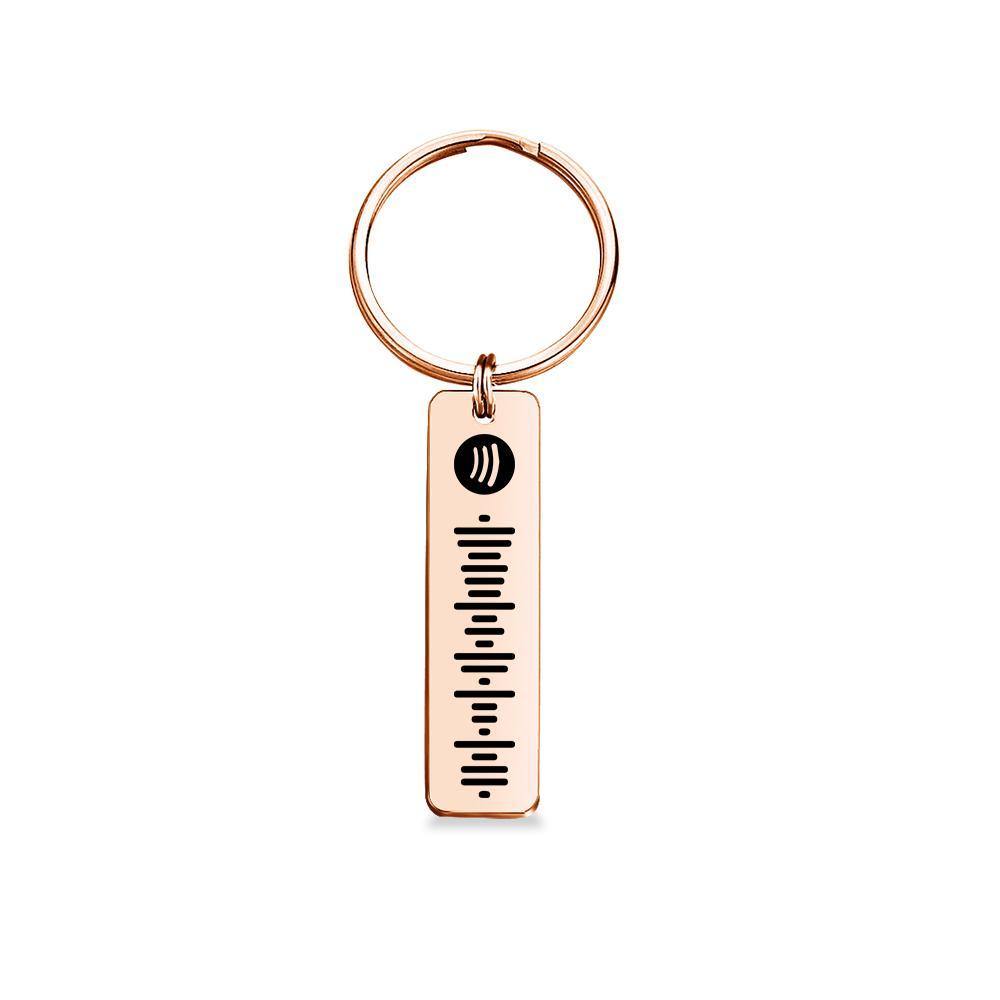 Customized Scannable Spotify Code Plaque Keychain Music and Photo, Song Keychain,Engraved Keychain Anniversary Gifts For Lovers