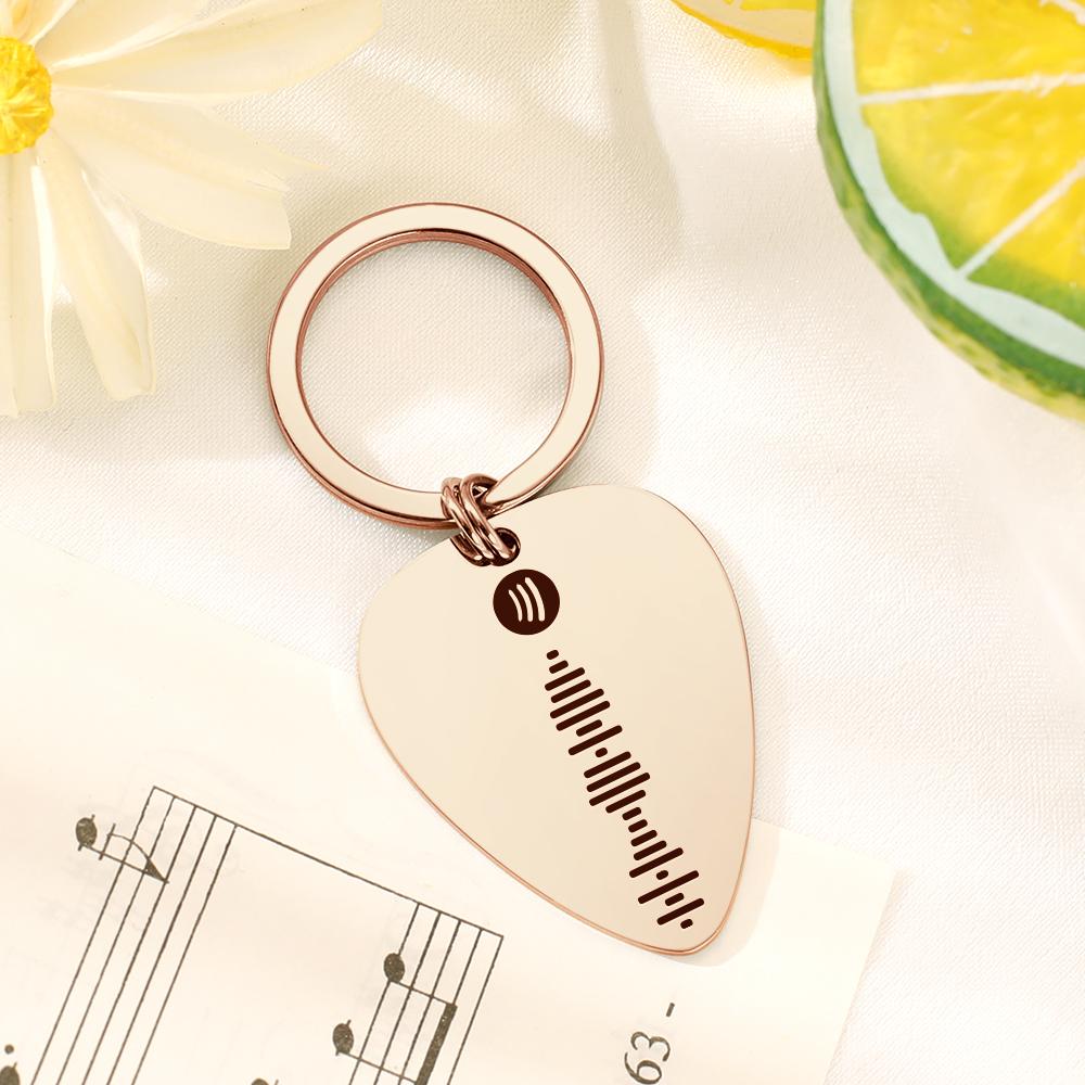 Customized Scannable Spotify Code Plaque Keychain Music and Photo, Song Keychain,Engraved Keychain Anniversary Gifts For Lovers