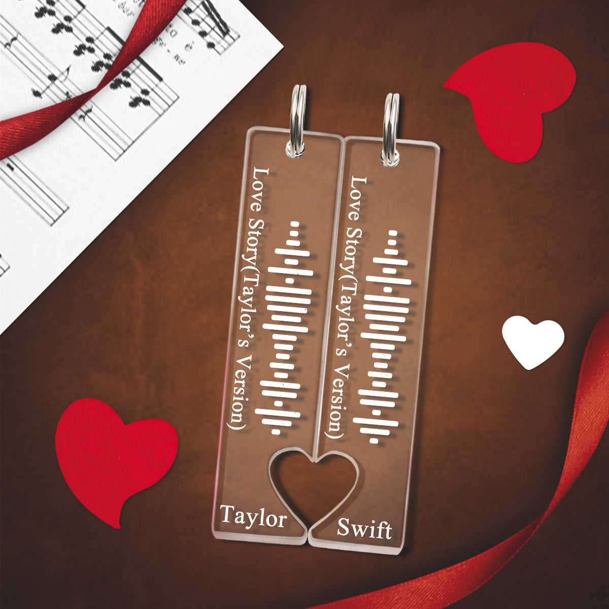 Customized Scannable Spotify Code Plaque Keychain Music and Photo, Song Keychain,Engraved Keychain Anniversary Gifts For Lovers