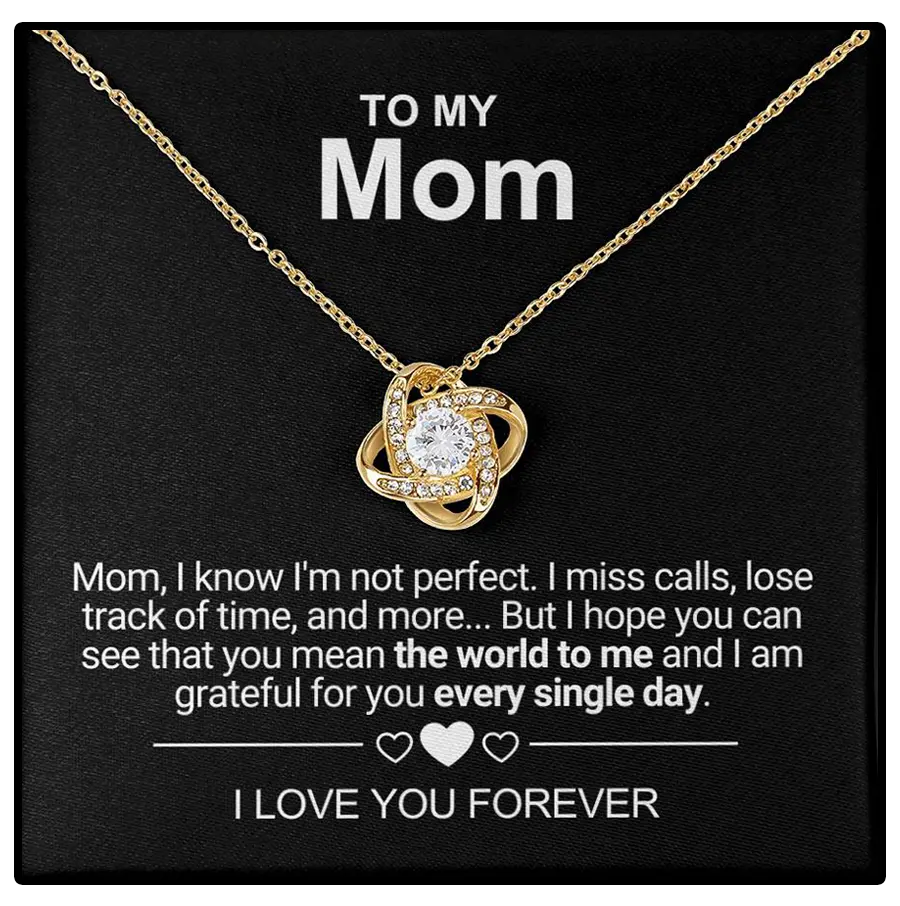 To My Love Necklace with Eternity Flower Red Rose Gift Box Set Mother's Day Gift