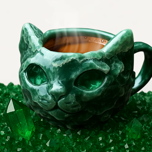 NEW HANDMADE Crystal Cat Face Mugs – Limited Edition ☕