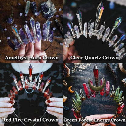Celestial Crystal Crown — Handcrafted Energy Healing Headpiece