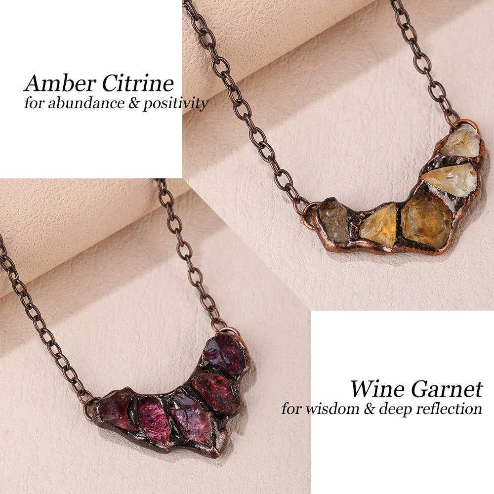 Soul Harmony Raw Crystal Necklace – Handcrafted Energy Pendant for Peace, Clarity & Prosperity