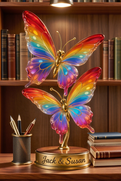 Handcrafted Crystal Butterfly Ornament – Glass Figurine with Vibrant Colors, Ideal Wedding, Birthday, or Valentine’s Gift
