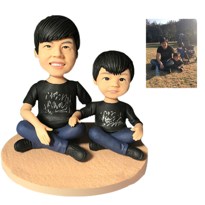 Fully Customizable 2 person Custom Bobblehead With Engraved Text