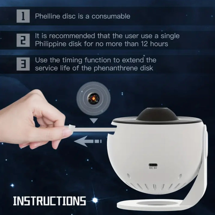 1pc Star Projector LED Lights For Bedroom Night Light, Planetarium Projector Night Light Projector, Include Replaceable 12 Discs
