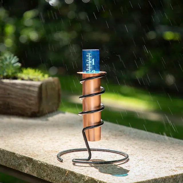 Copper Rain Gauge, Tabletop Copper Rain Gauge