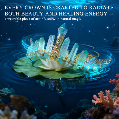 Celestial Aura Crystal Crown — Handmade Energy Healing Headpiece