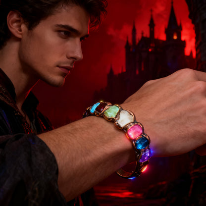 Chakra Harmony Cuff – Handmade 7-Stone Energy Bracelet for Healing, Wealth & Manifestation