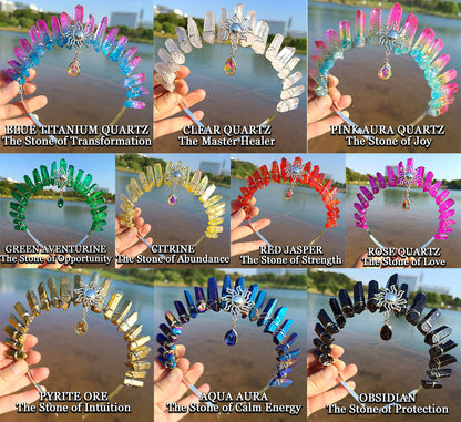 “Aurora Crystal Crown” – The Headpiece of Energy & Intention