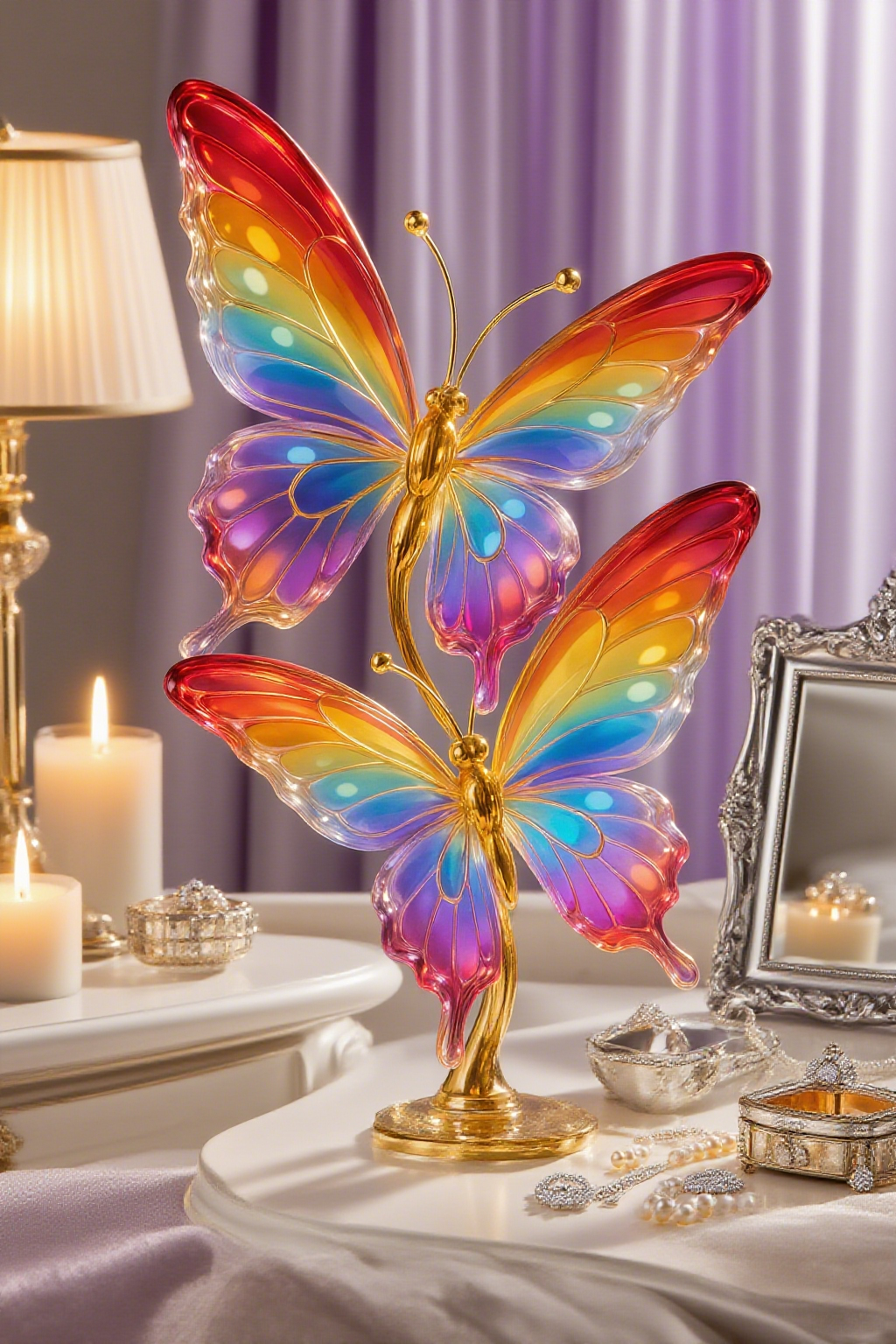 Handcrafted Crystal Butterfly Ornament – Glass Figurine with Vibrant Colors, Ideal Wedding, Birthday, or Valentine’s Gift