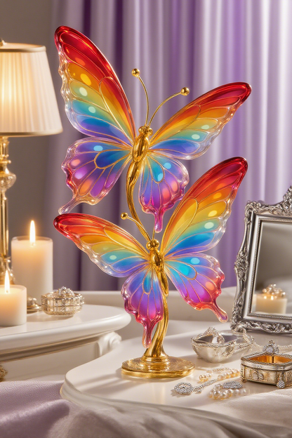 Handcrafted Crystal Butterfly Ornament – Glass Figurine with Vibrant Colors, Ideal Wedding, Birthday, or Valentine’s Gift
