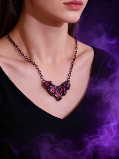 Soul Harmony Raw Crystal Necklace – Handcrafted Energy Pendant for Peace, Clarity & Prosperity