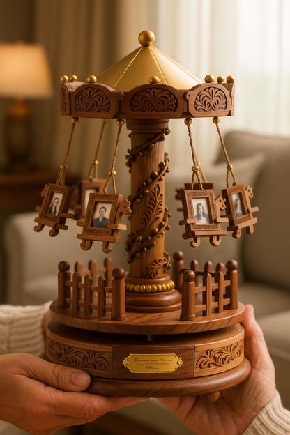 Eternal Carousel™ Personalized Wooden Photo Ornament
