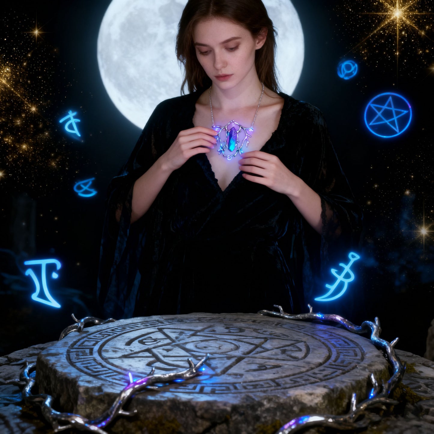 Mystic Tree of Life Crystal Necklace