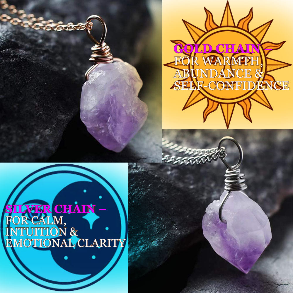 Mystic Aura Amethyst Necklace – Energy Protection Talisman