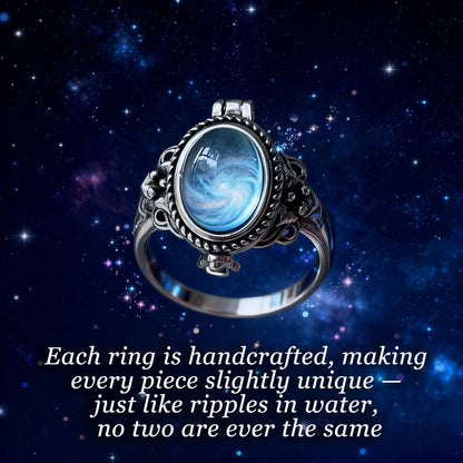 “Eye of the Lake” Amber Ring – The Ring of Tranquil Magic