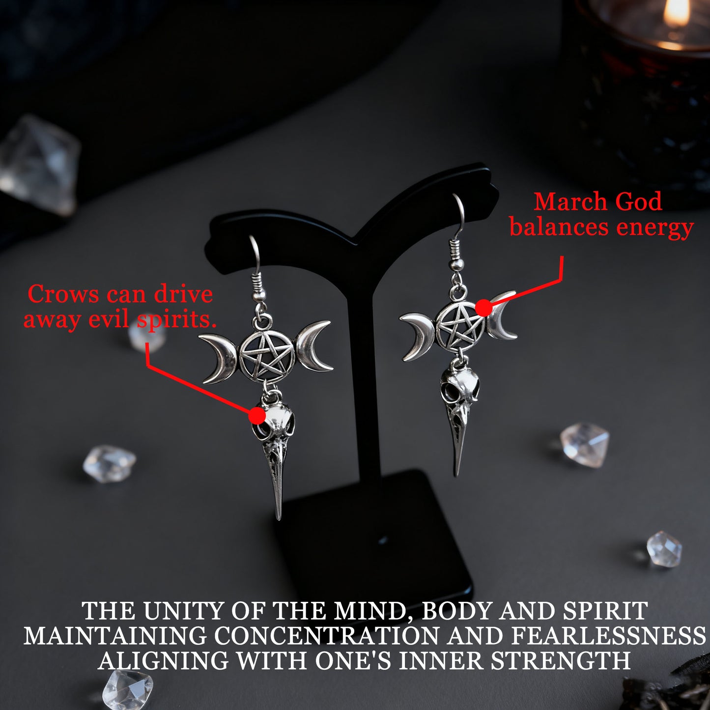 “Raven’s Guard” Protection Earrings – The Talisman of Shadow & Strength