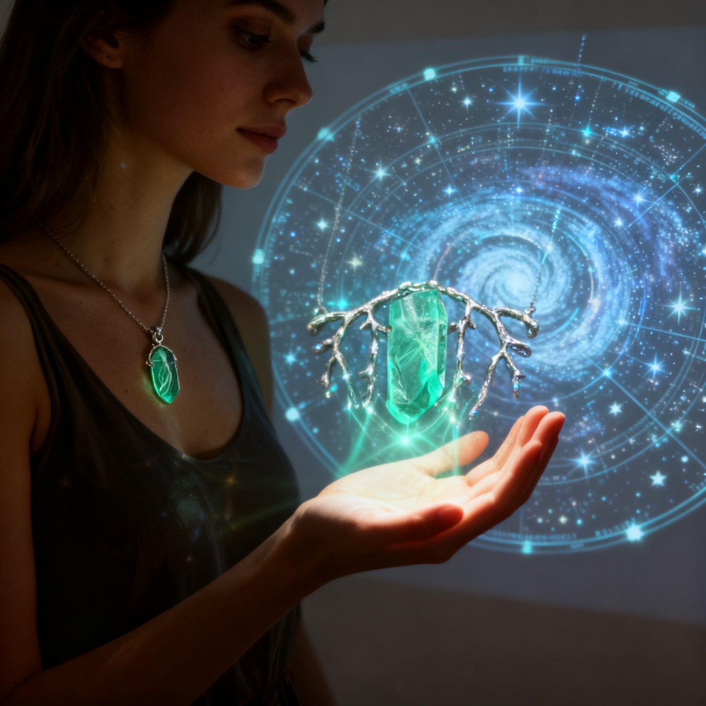 Mystic Tree of Life Crystal Necklace