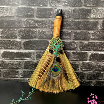 Amethyst Protection Broom – Handcrafted Witch Broom for Energy Cleansing
