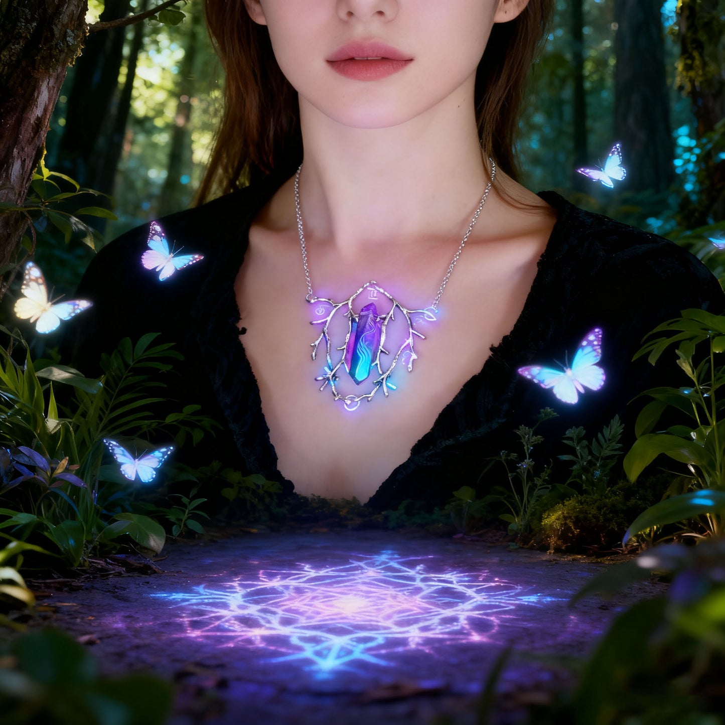 Mystic Tree of Life Crystal Necklace