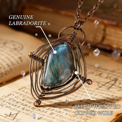 “Web of Fortune” Labradorite Necklace – The Talisman of Light and Luck