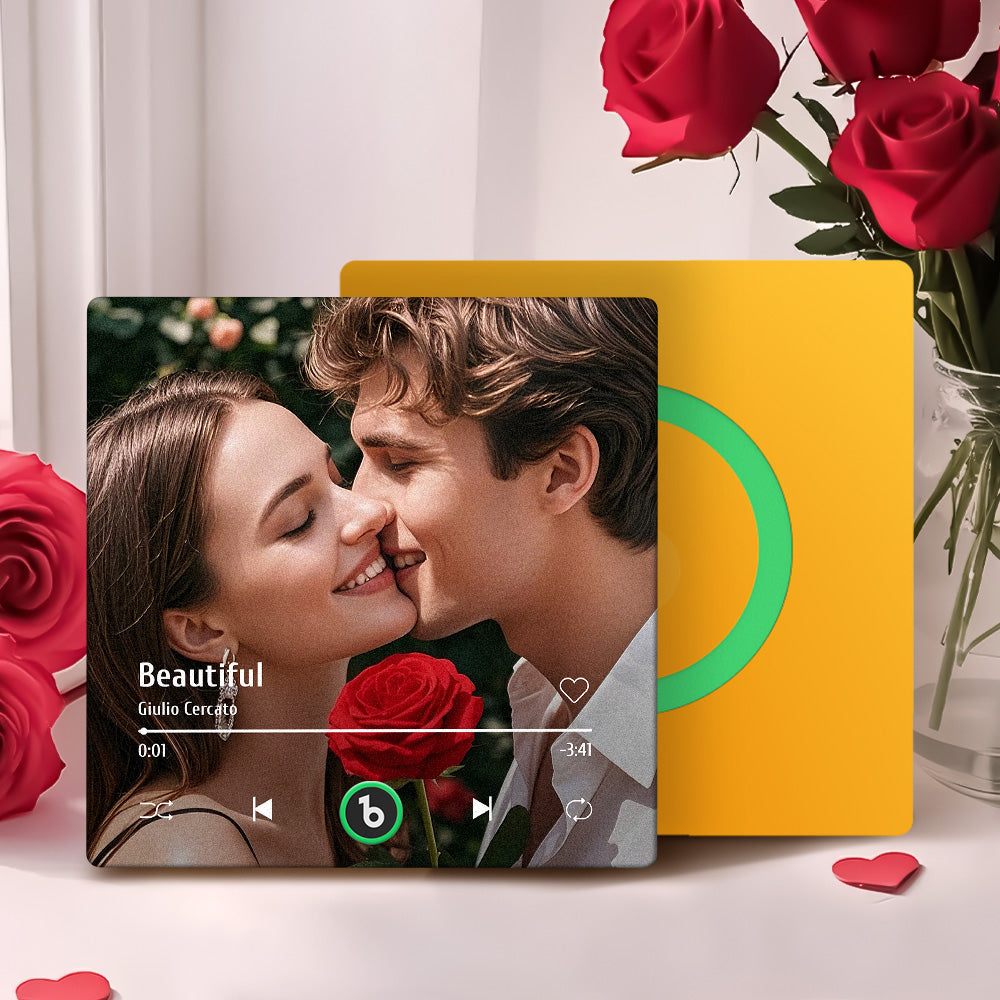 Custom Music Fridge Magnet New 4.0 Upgrade Colorful Frame Album Fridge Magnet Music Wall Photo Sticker Music Movement That Can Be Played Valentine's Day Gift
