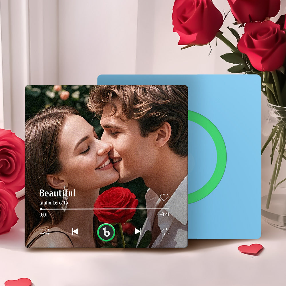 Custom Music Fridge Magnet New 4.0 Upgrade Colorful Frame Album Fridge Magnet Music Wall Photo Sticker Music Movement That Can Be Played Valentine's Day Gift
