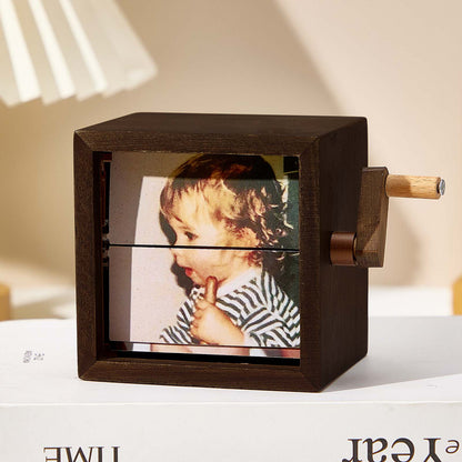 Custom Photo Flipbook Frame Animation Machine Mechanical Hand-cranked Flipbook Box Photo Album Baby Photo Cube Frame Baby's Firsts