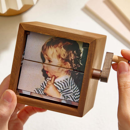 Custom Photo Flipbook Frame Animation Machine Mechanical Hand-cranked Flipbook Box Photo Album Baby Photo Cube Frame Baby's Firsts