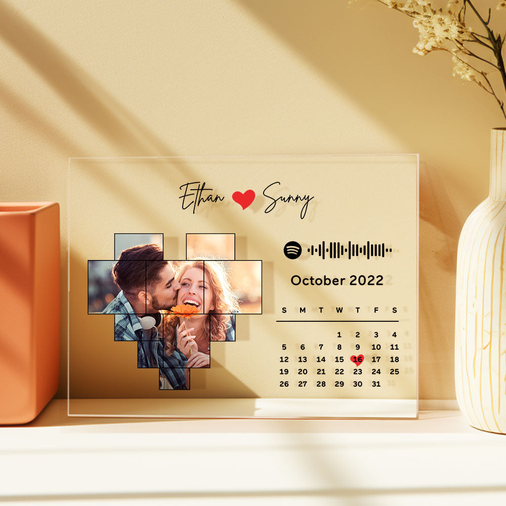 Custom  Acrylic Plaque Spotify Code Song Decor Photo Decor Gift For Couples