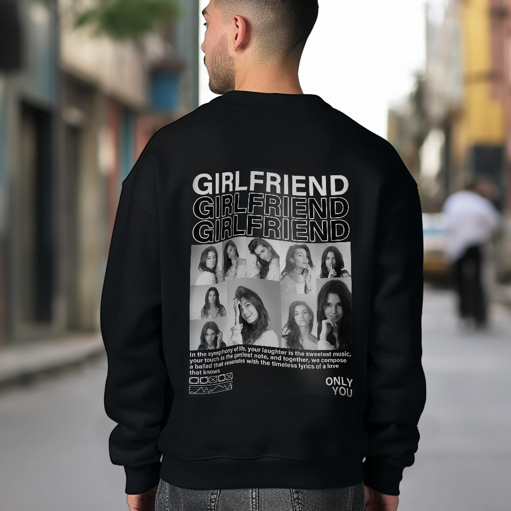 Custom Photo Round Neck Unisex Sweatshirt Personalized Pictures Crewneck Sweatshirts Valentine's Day Gift for Couple