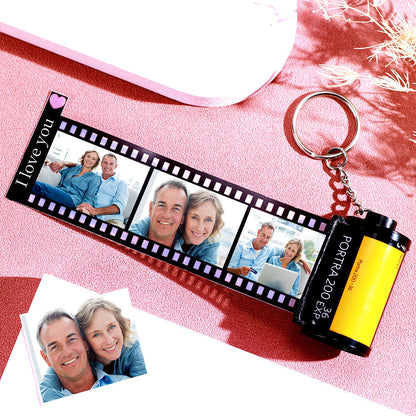 Custom Text For The Film Roll Keychain Personalized Picture Keychain with Reel Album Customized Gift for Christmas
