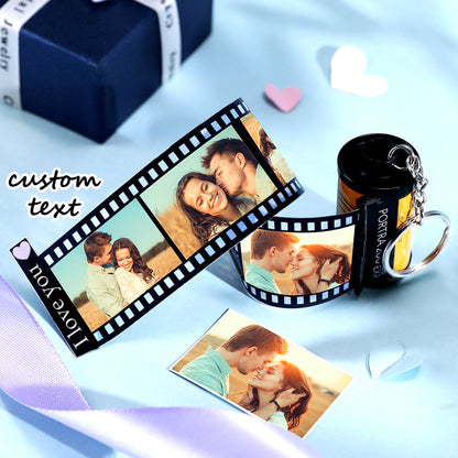 Custom Text For The Film Roll Keychain Personalized Picture Keychain with Reel Album Customized Anniversary Gifts
