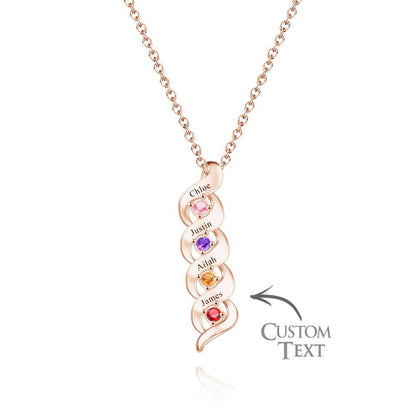 Custom Engraved Name Vintage Necklace Birthstone Pendant Necklace For Her