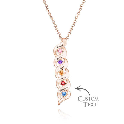 Custom Engraved Name Vintage Necklace Birthstone Pendant Necklace For Her