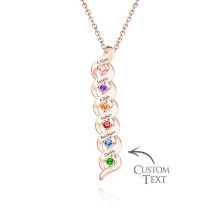 Custom Engraved Name Vintage Necklace Birthstone Pendant Necklace For Her
