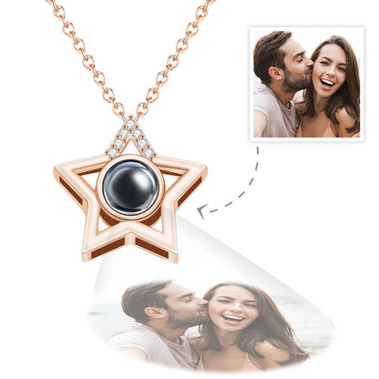 Custom Projection Photo Necklace Personalized Pet Photo Pendant Projection Chain Women Memorial Jewelry Gifts