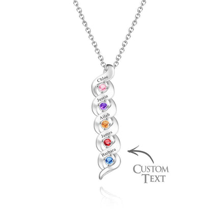 Custom Engraved Name Vintage Necklace Birthstone Pendant Necklace For Her