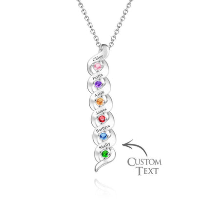 Custom Engraved Name Vintage Necklace Birthstone Pendant Necklace For Her